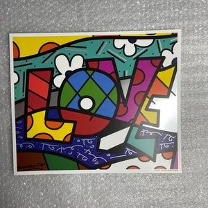 Romero Britto LOVE (Metallic) Art Print